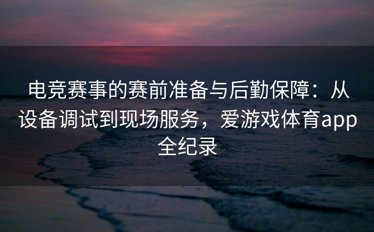 电竞赛事的赛前准备与后勤保障：从设备调试到现场服务，爱游戏体育app全纪录