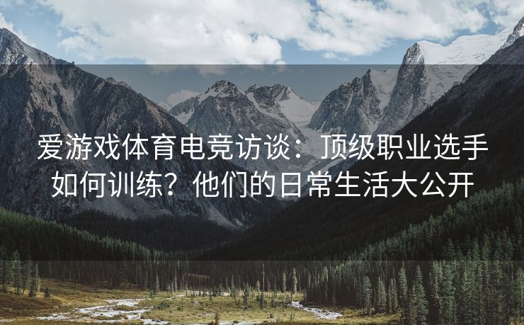 爱游戏体育电竞访谈：顶级职业选手如何训练？他们的日常生活大公开