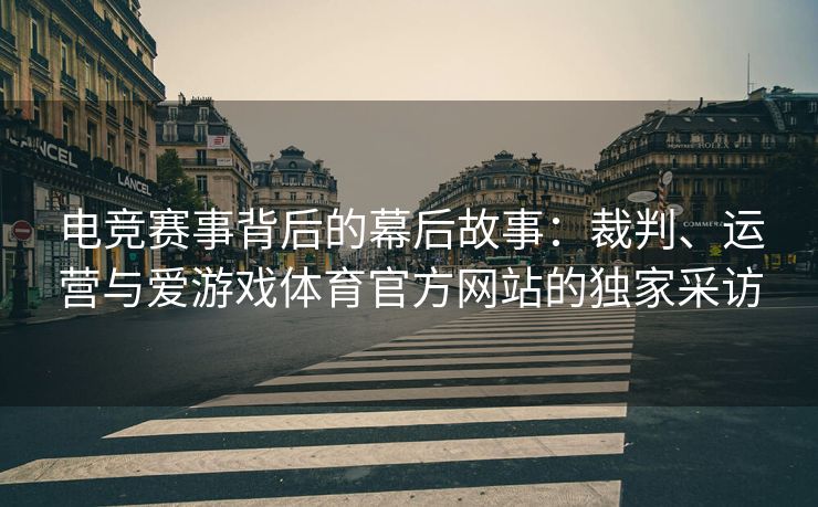 电竞赛事背后的幕后故事：裁判、运营与爱游戏体育官方网站的独家采访